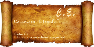 Czipczer Elemér névjegykártya